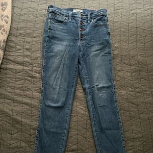 Madewell Jeans 10" High-Rise Roadtripper Supersoft Skinny Jeans/Monroe Wash /27